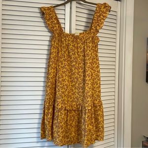 Yellow printed mini dress